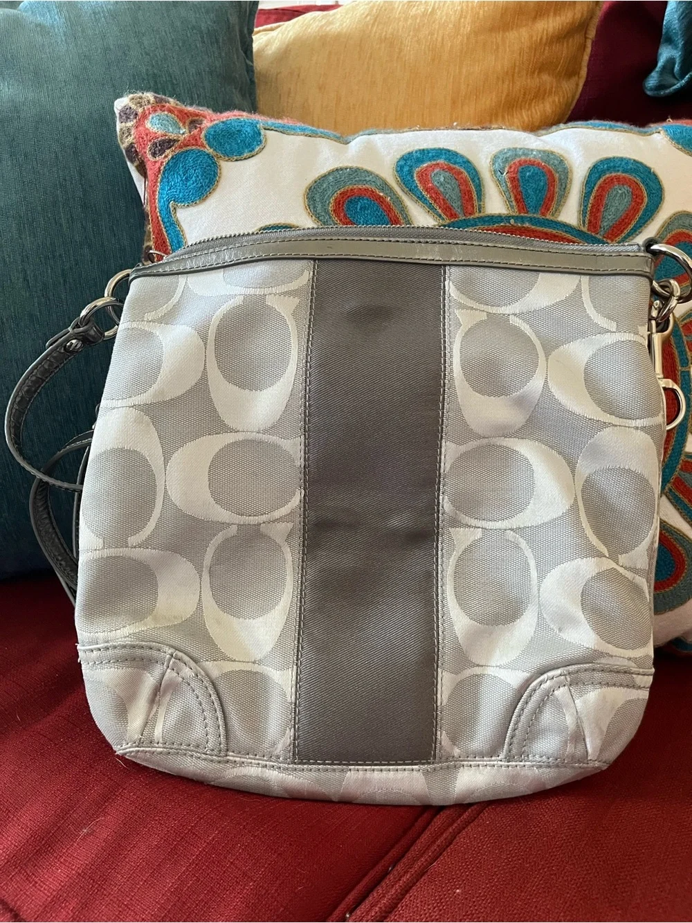 Coach Lavender Satin Nylon Crossbody Bag